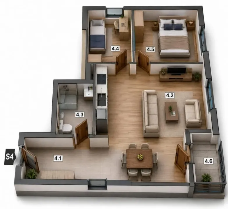 Prodaja, dvosoban stan, 50m², Zemun Meandri, Zemun Sve Podlokacije