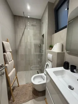 Moderno opremljeno kupatilo sa tuš kabinom i umivaonikom. - image 7