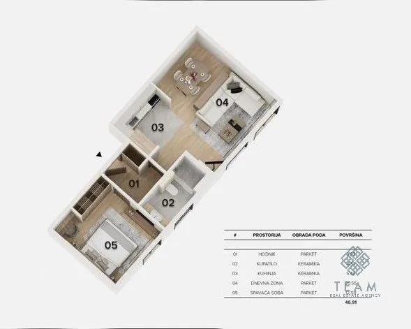 Sale, one bedroom apartment, 47m², Centar, Kolašin