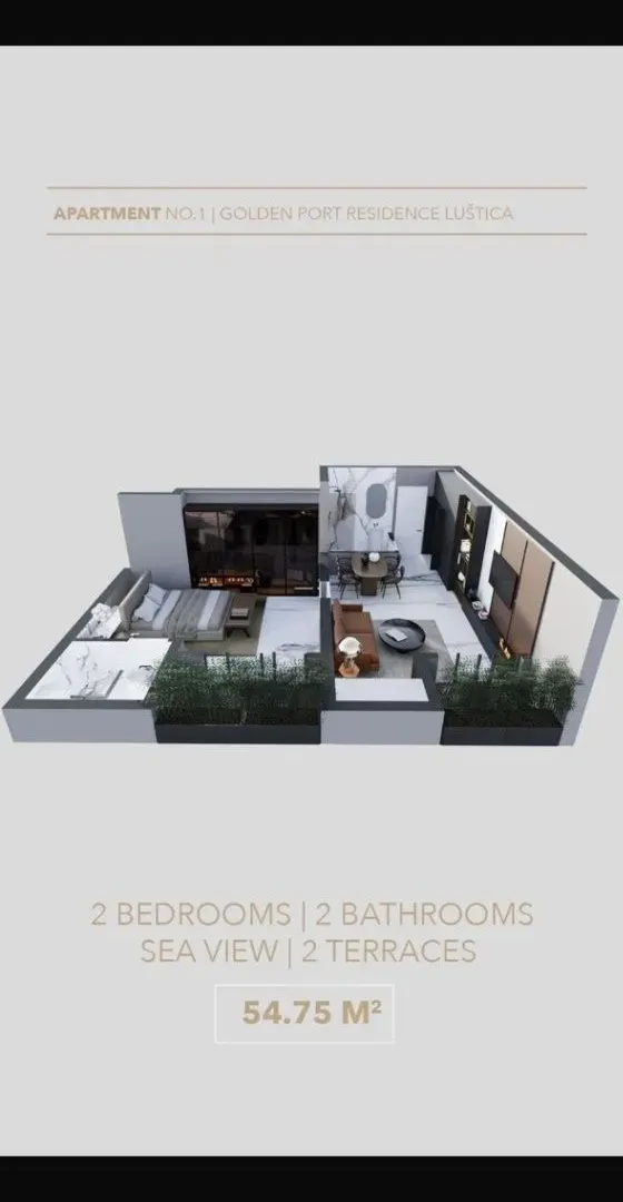 Prodaja, jednosoban stan, 31m², Radovići, Tivat