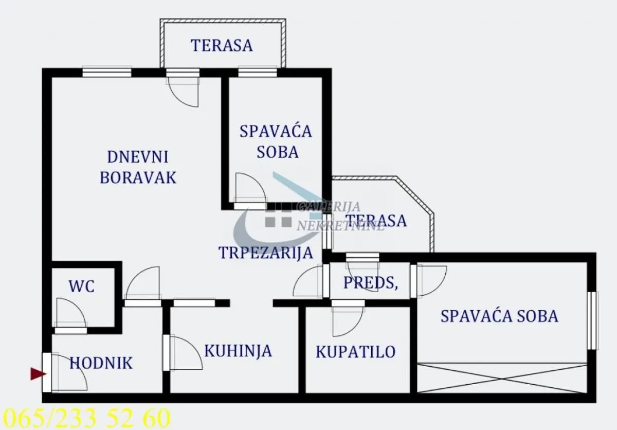 Prodaja, dvosoban stan, 64m², Novi Beograd Blok 62, Novi Beograd Sve Podlokacije