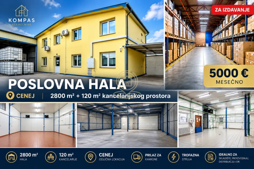 Rent, office space, 2920m², Čenej, Novi Sad Sve Podlokacije