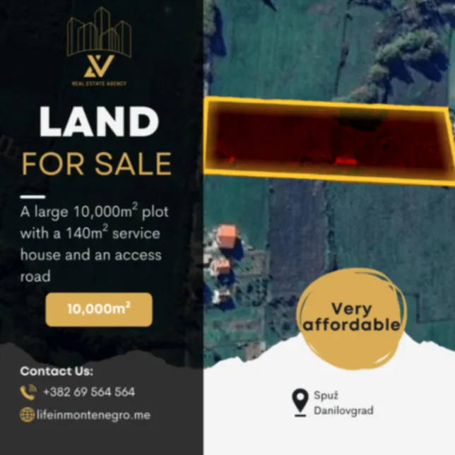 Prodaja, plac, 10000m², Spuž, Danilovgrad