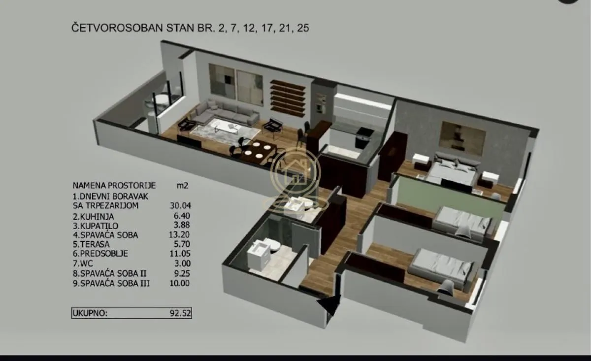 Prodaja, četvorosoban stan, 92m², Medijana, Niš