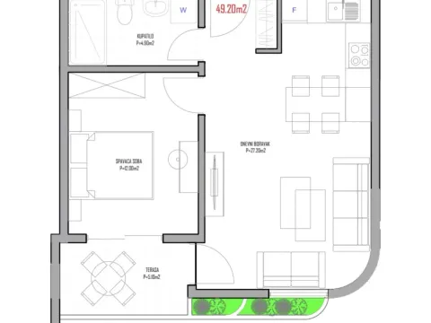 Sale, one bedroom apartment, 50m², Pinješ, Ulcinj - image 2