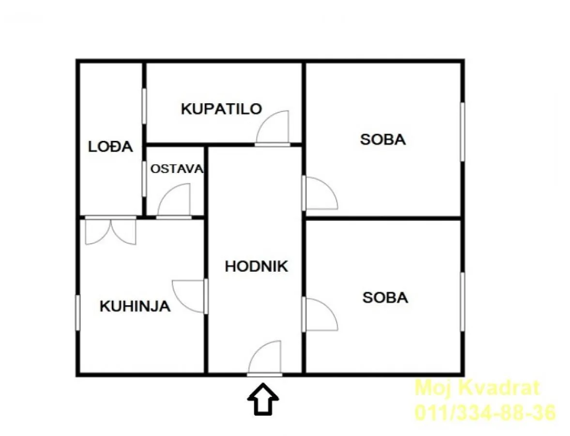 Sale, two bedroom apartment, 56m², Cvetni Trg, Vračar Sve Podlokacije