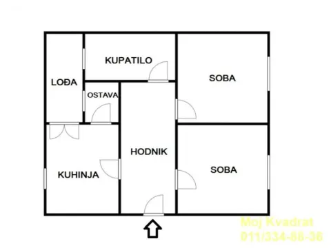 Sale, two bedroom apartment, 56m², Cvetni Trg, Vračar Sve Podlokacije - image 4