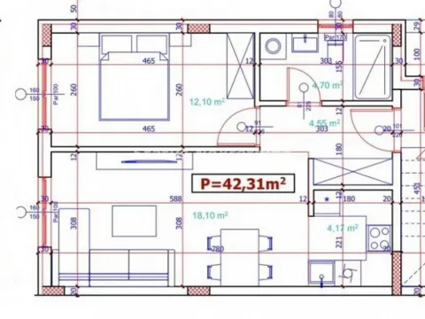 Sale, two bedroom apartment, 42m², Futog, Novi Sad Sve Podlokacije