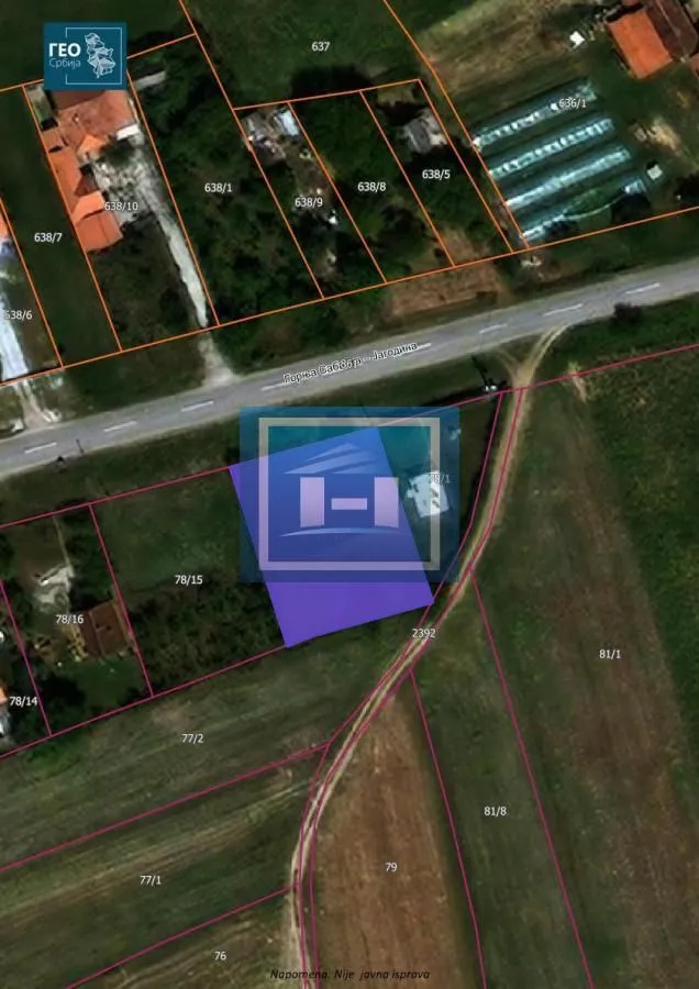 Prodaja, plac, 1000m², Šuljkovac, Jagodina