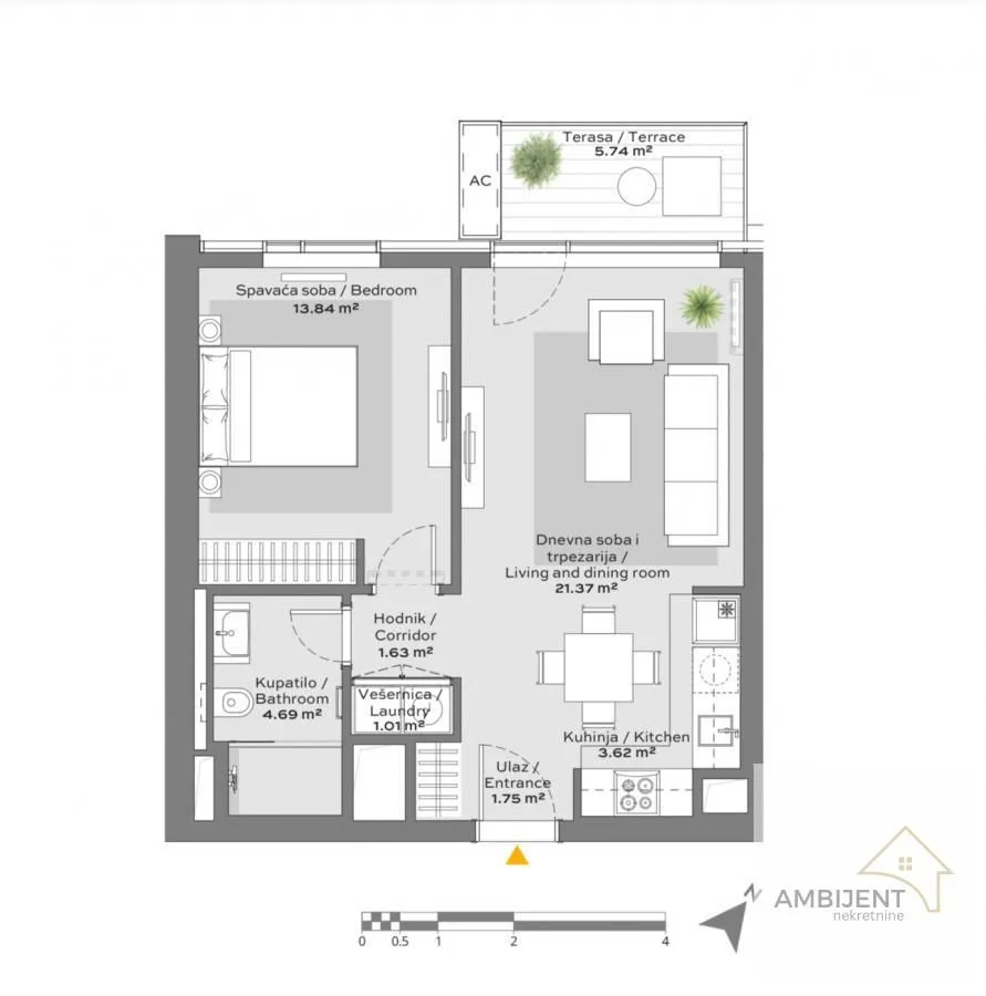 Prodaja, dvosoban stan, 53m², Savski Venac, Beograd