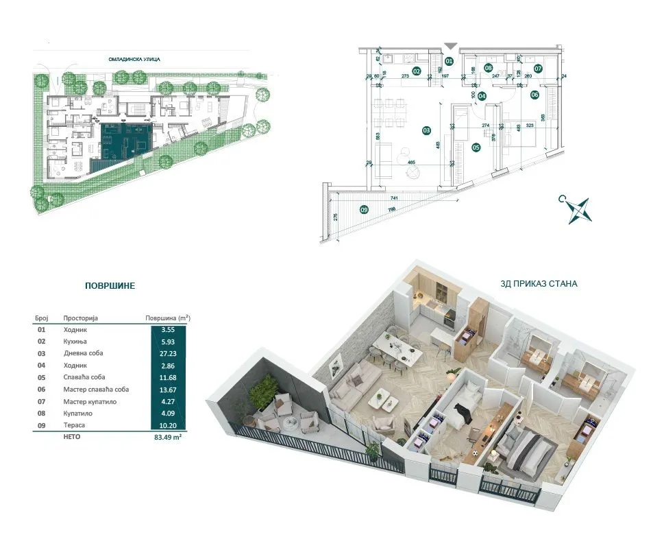 Prodaja, trosoban stan, 83m², Dedinje Sve Podlokacije, Beograd