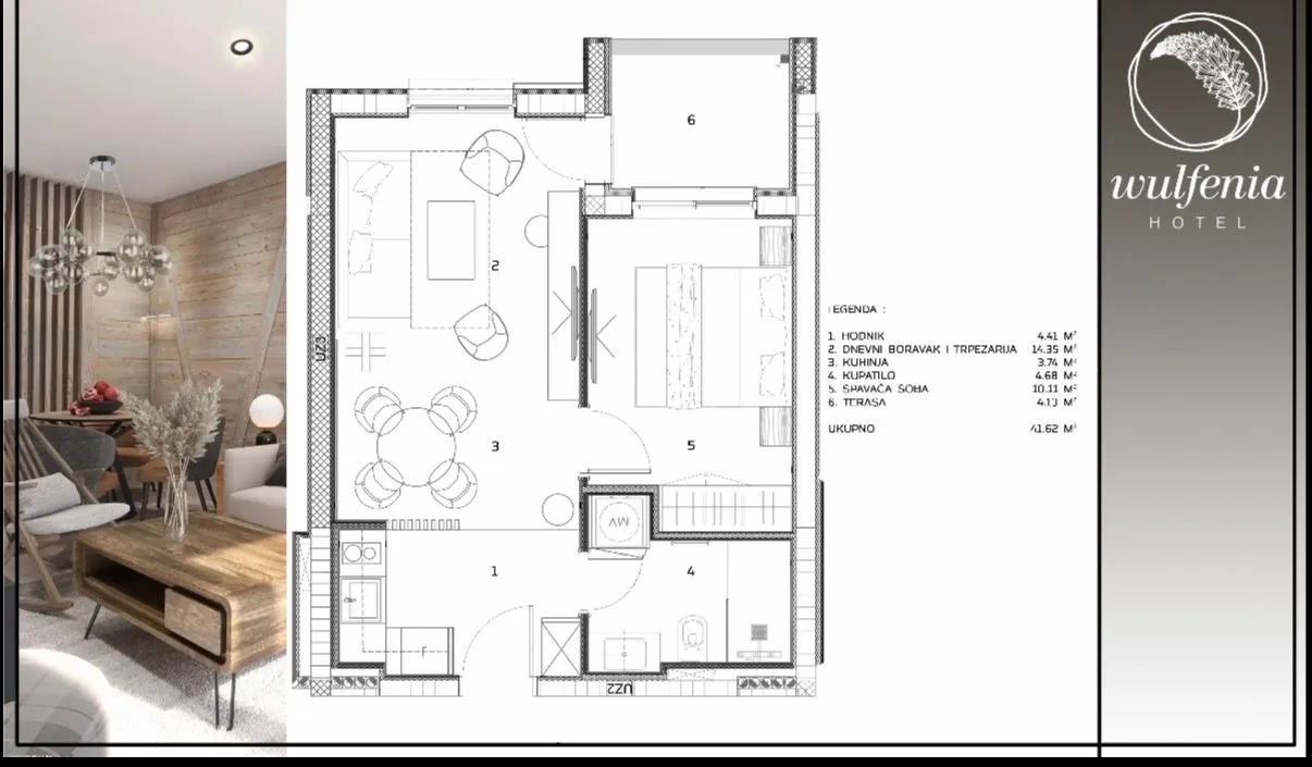 Sale, one bedroom apartment, 42m², Centar, Kolašin
