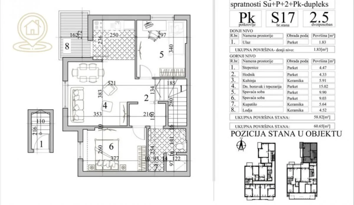 Prodaja, dvosoban stan, 60m², Detelinara, Novi Sad Sve Podlokacije