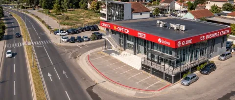 Aerial view of the business center with parking and surrounding roads. - image 2