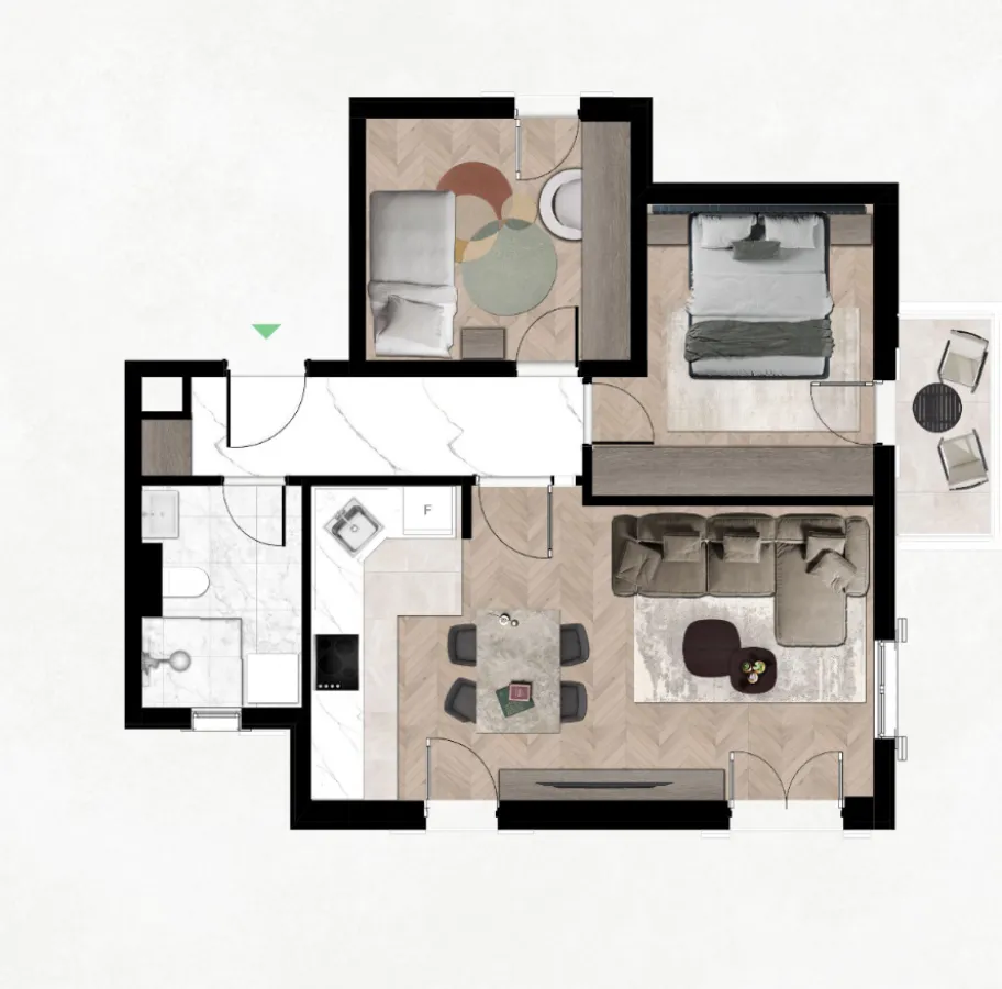 Prodaja, dvosoban stan, 58m², Tivat, Crna Gora