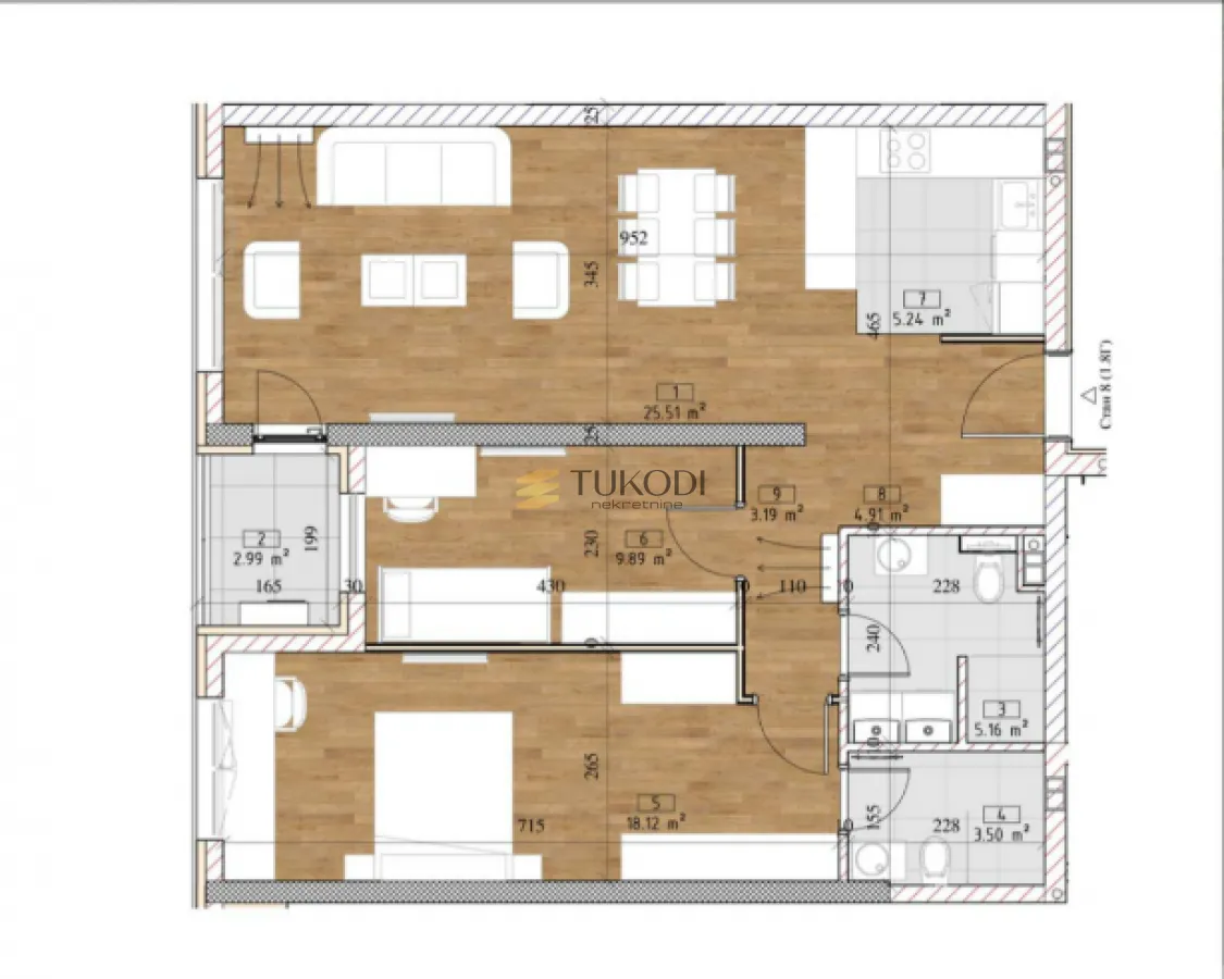 Sale, three bedroom apartment, 76m², Tošin bunar, Novi Beograd Sve Podlokacije