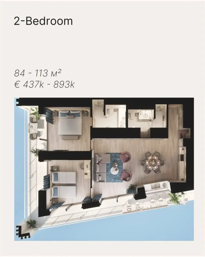 Sale, two bedroom apartment, 53m², Rafailovići, Budva