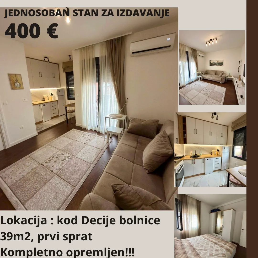 Rent, one bedroom apartment, 369m², Krivi Most, Podgorica
