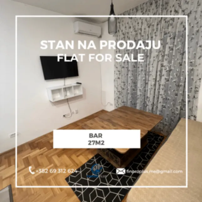 Prodaja, garsonjera, 27m², Popovići, Bar