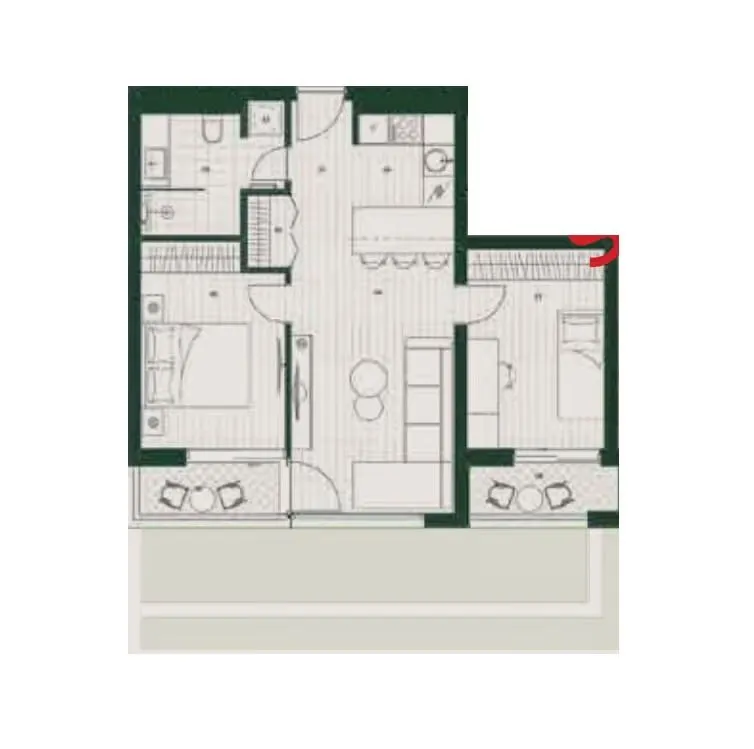 Prodaja, dvosoban stan, 57m², Mrčevac, Tivat