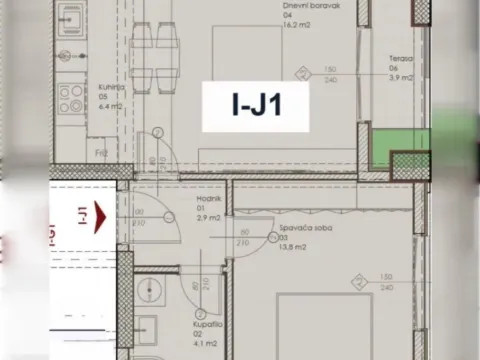 Sale, one bedroom apartment, 47m², Ilino, Bar - image 2