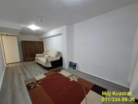 Dnevna soba sa kaučem, tepihom i drvenim ormarom. - image 6