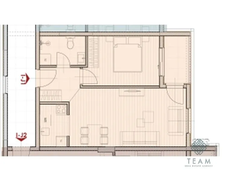 Prodaja, jednosoban stan, 48m², Stari Aerodrom, Podgorica
