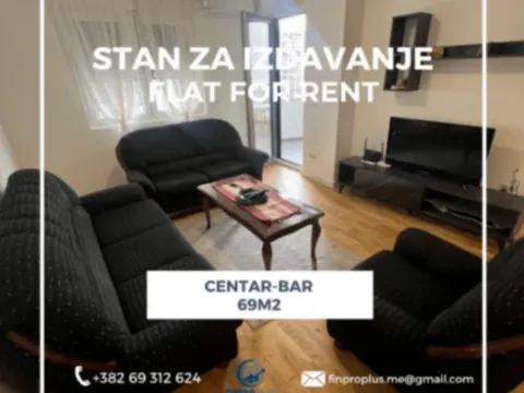 Two Bedroom Apartment for Rent, 69m2, Centar, Bar Two Bedroom Apartment for Rent, 69m2, Centar, Bar