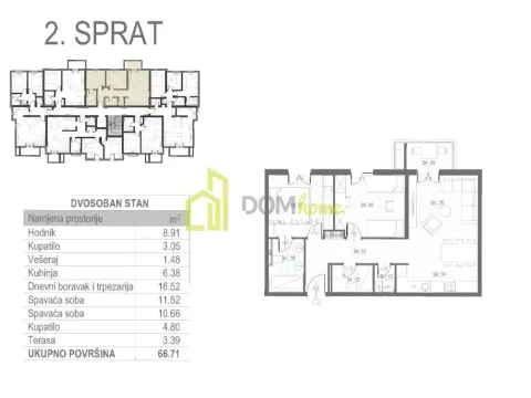 Prodaja, dvosoban stan, 67m², Tološi, Podgorica - image 5