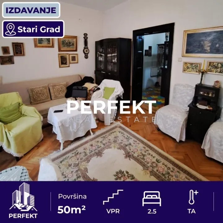 Rent, two bedroom apartment, 50m², Stari Grad, Beograd
