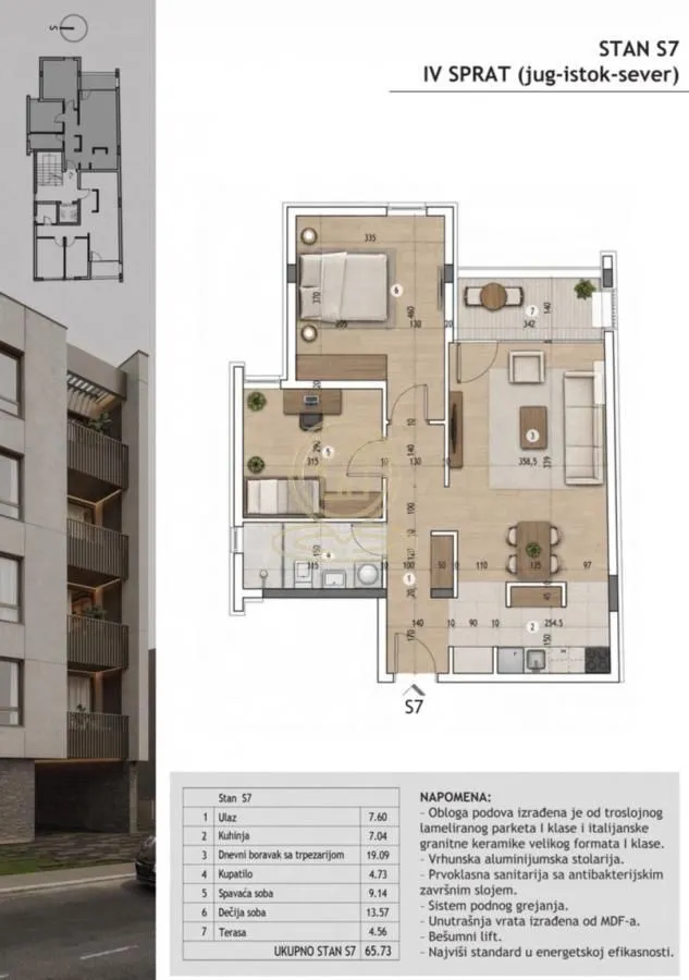 Prodaja, trosoban stan, 65m², Pantelej, Niš