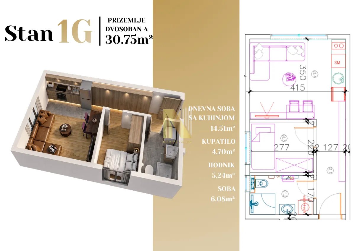 Prodaja, jednosoban stan, 31m², Adice, Novi Sad Sve Podlokacije