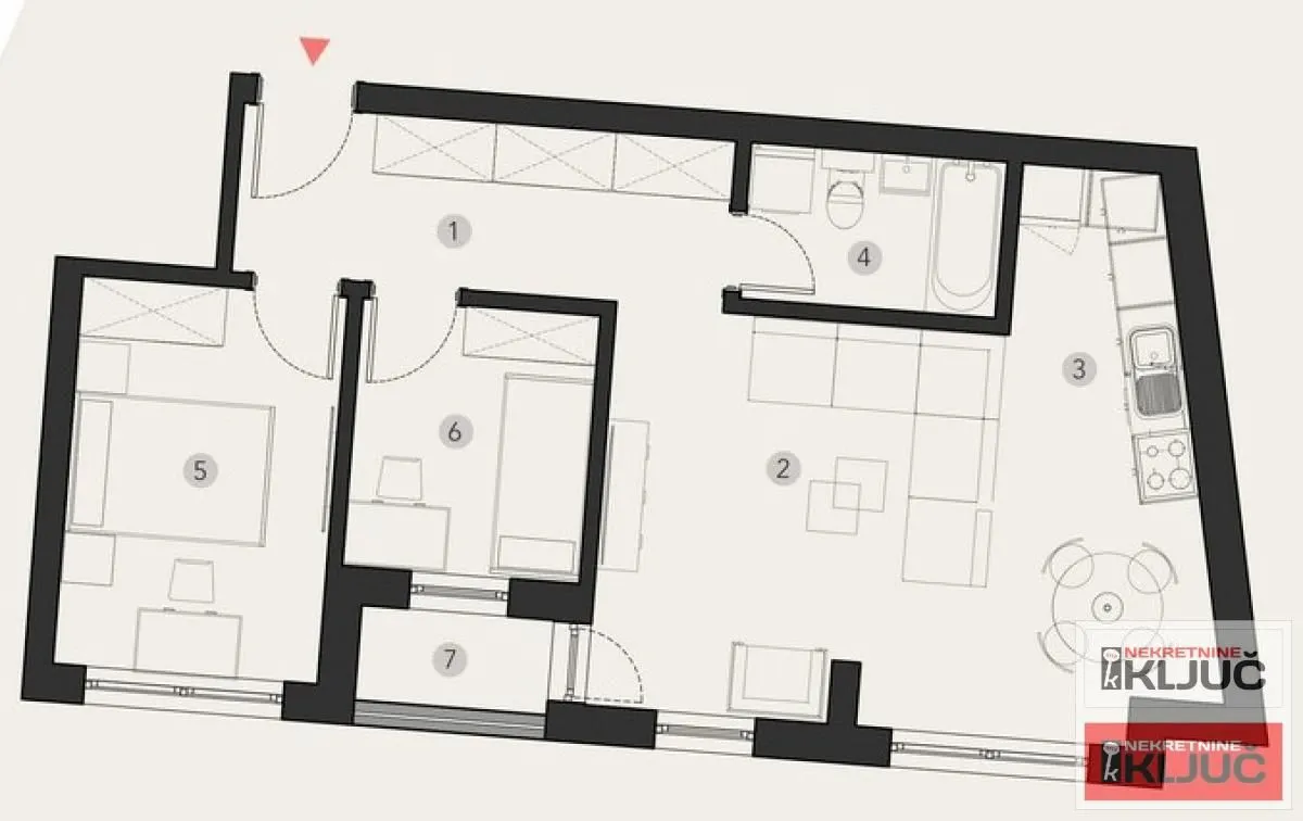 Sale, two bedroom apartment, 58m², Podbara, Novi Sad Sve Podlokacije