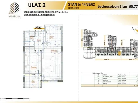 Prodaja, jednosoban stan, 51m², Zabjelo, Podgorica - image 2