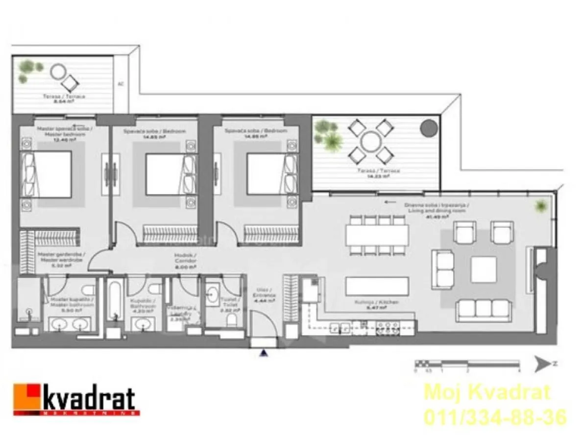 Sale, four bedroom apartment, 148m², Savski Venac, Beograd