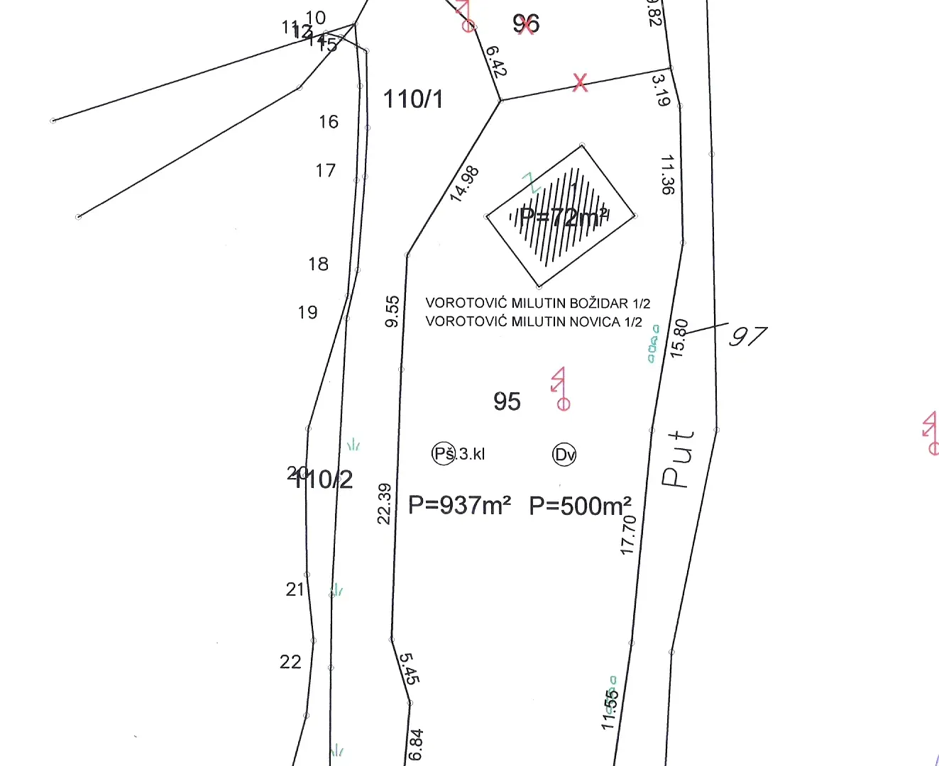 Prodaja, plac, 1500m², Ozrinići, Nikšić