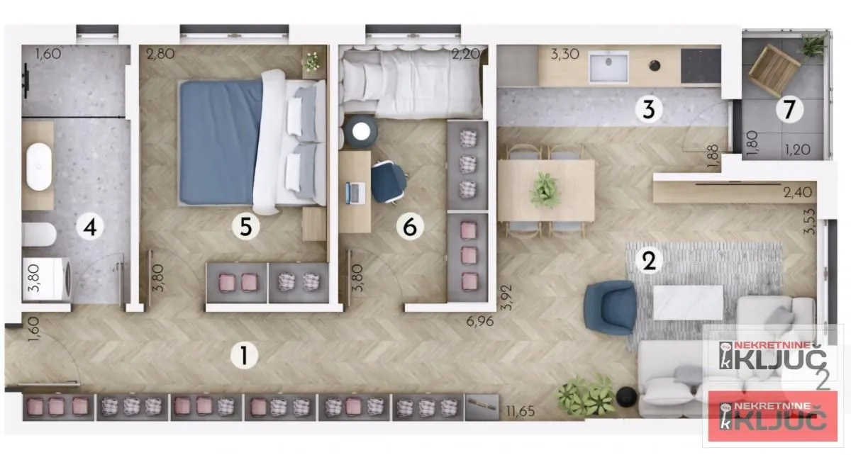 Sale, two bedroom apartment, 60m², Veternička rampa, Novi Sad Sve Podlokacije