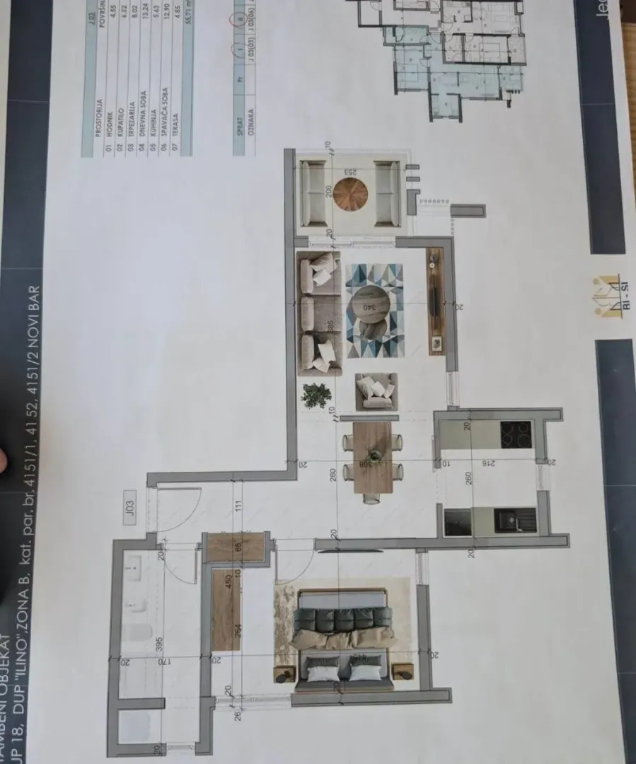 Sale, one bedroom apartment, 56m², Ilino, Bar