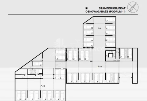 Arhitektonski plan podrumske garaže stambenog objekta. - image 8