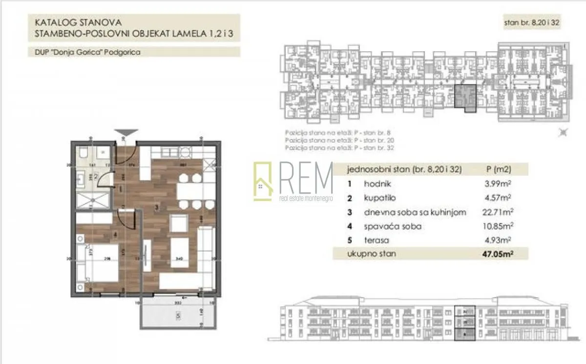 Prodaja, jednosoban stan, 47m², Donja Gorica, Podgorica