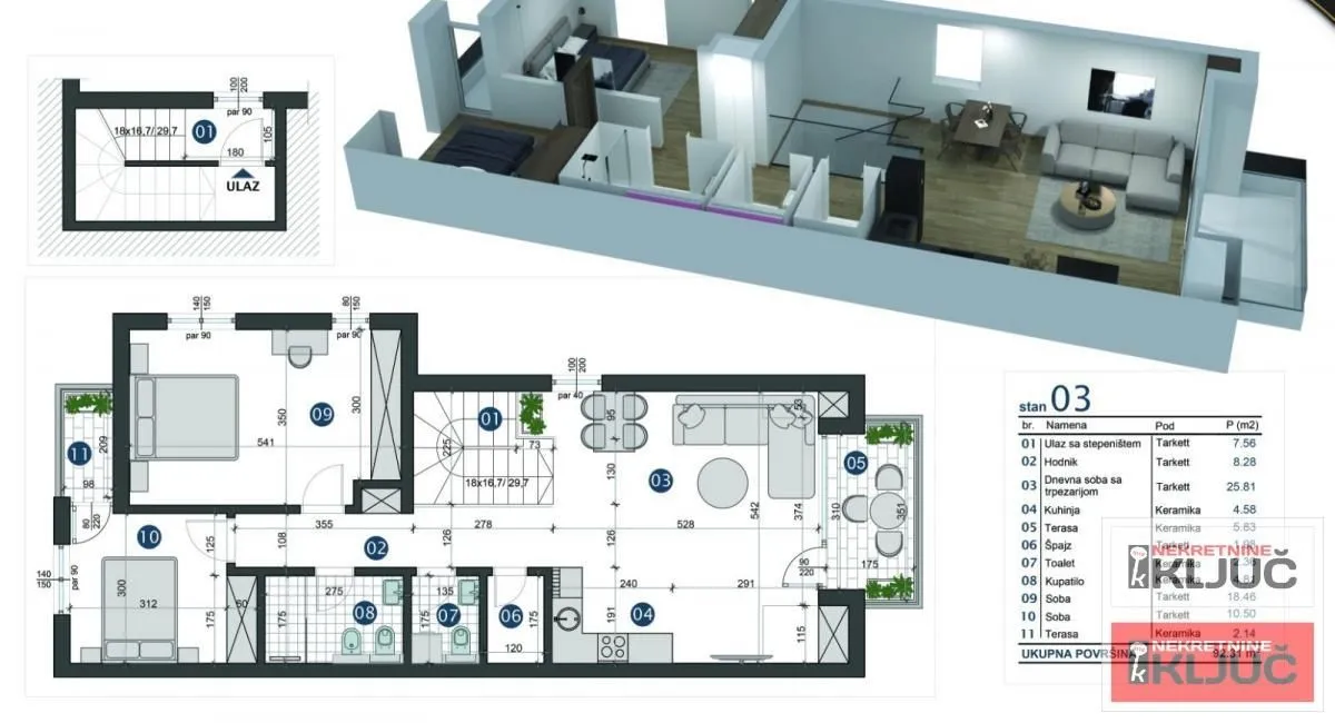 Prodaja, trosoban stan, 92m², Alibegovac, Petrovaradin