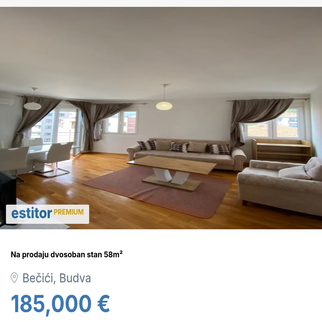 Prodaja, dvosoban stan, 58m², Bečići, Budva