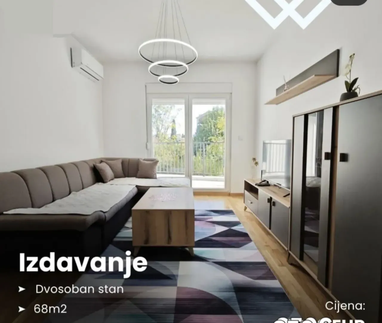 Rent, two bedroom apartment, 68m², Stara Varoš, Podgorica