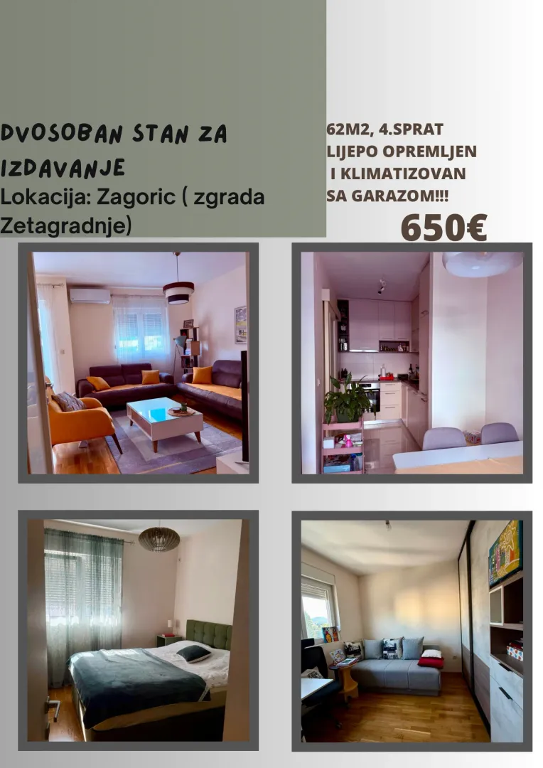 Collection of interior photographs of a furnished two-room apartment.