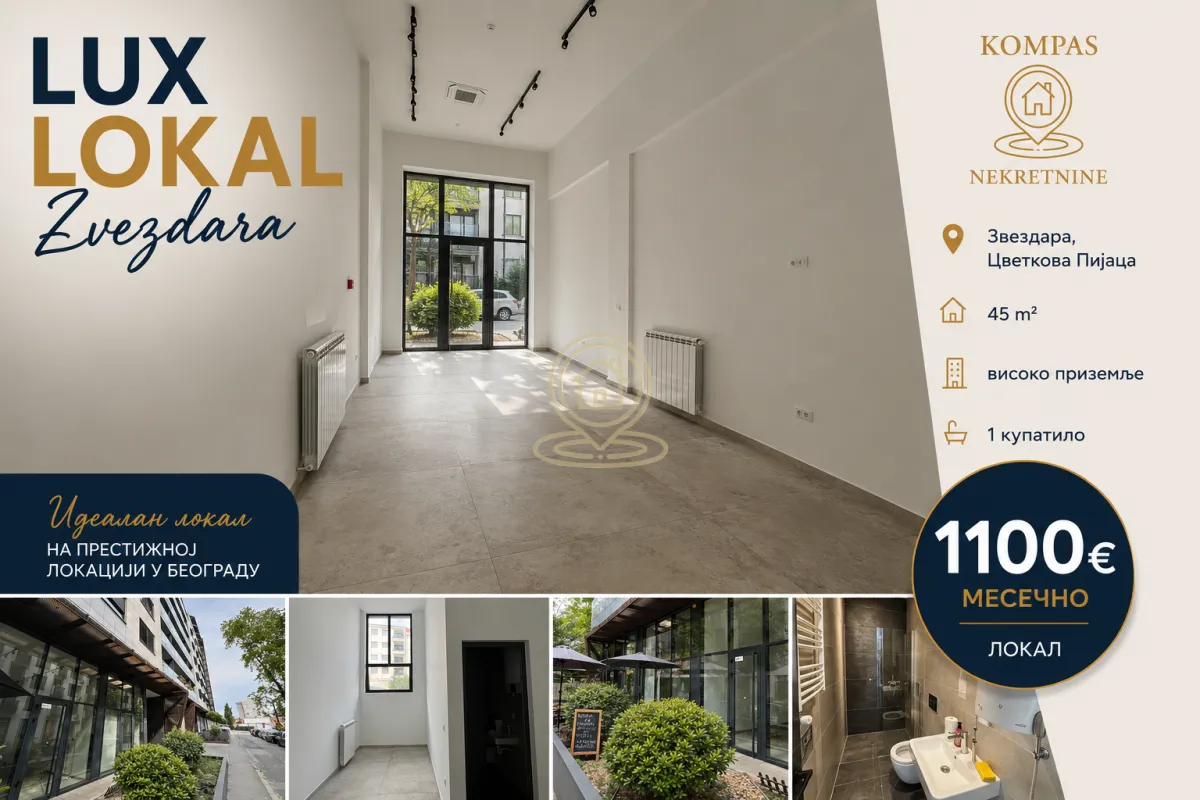 Izdavanje, poslovni prostor, 45m², Cvetkova Pijaca, Zvezdara Sve Podlokacije