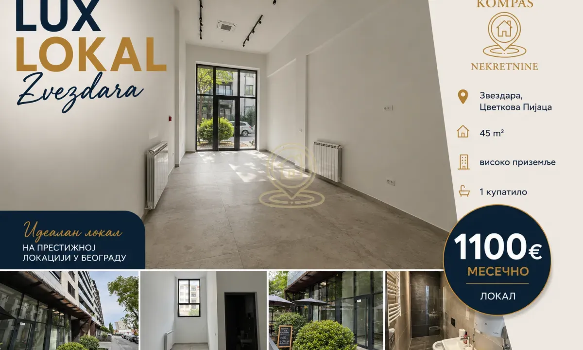 Izdavanje, poslovni prostor, 45m², Cvetkova Pijaca, Zvezdara Sve Podlokacije