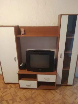 Drveni regal sa televizorom u dnevnoj sobi. - image 3