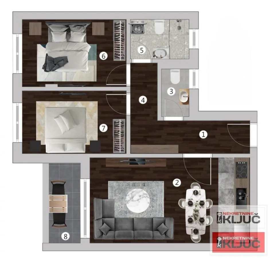 Sale, three bedroom apartment, 63m², Adice, Novi Sad Sve Podlokacije