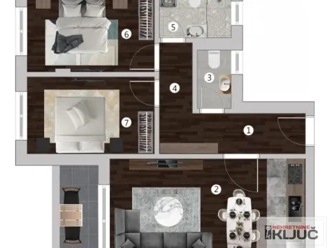 Sale, three bedroom apartment, 63m², Adice, Novi Sad Sve Podlokacije