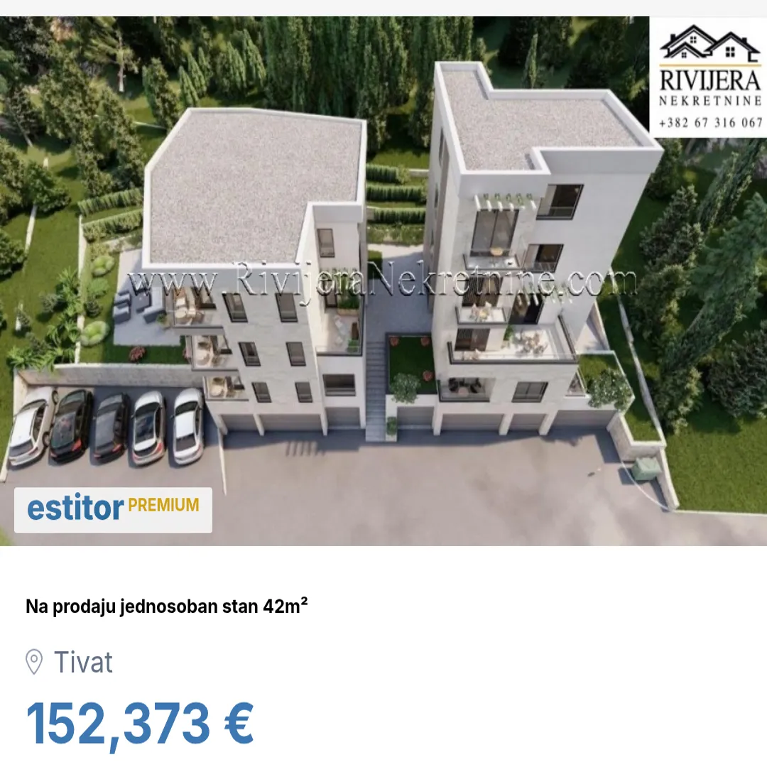 Prodaja, jednosoban stan, 42m², Donja Lastva, Tivat